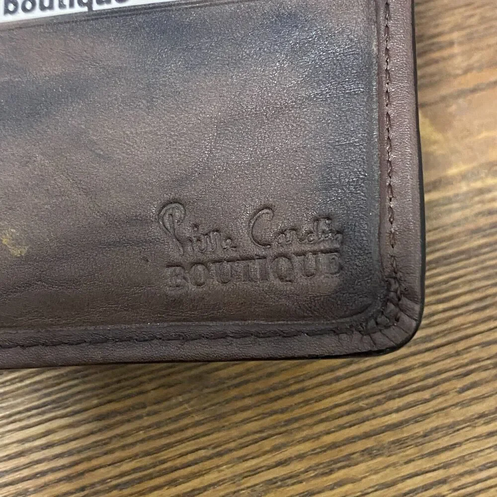 VTG Pierre Cardin Boutique Men Leather Hipfold Wallet Deadstock Gift Box NEW